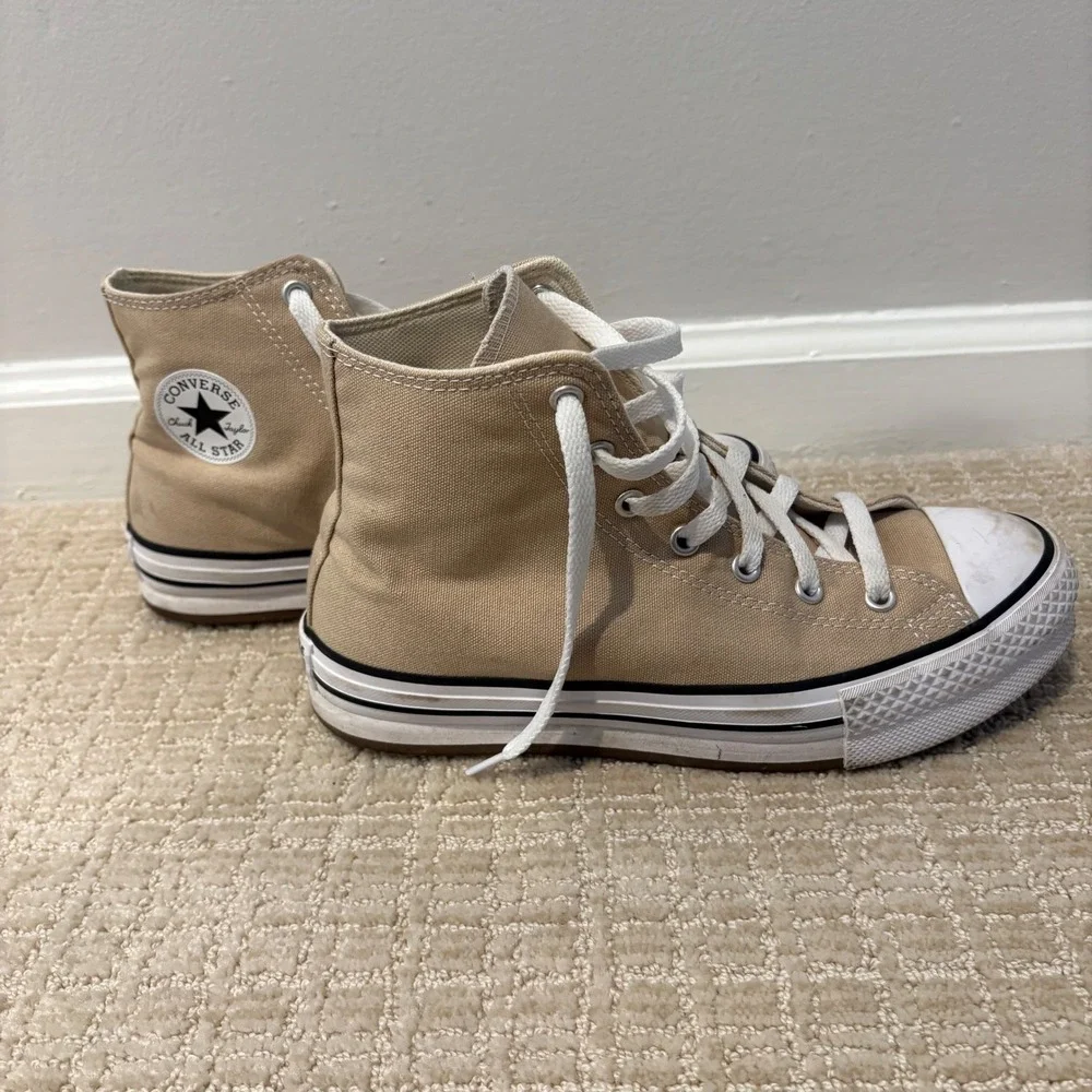 Converse Chuck Taylor‎ All Star High Top Sneakers Khaki Tan Kids Size 5 Youth